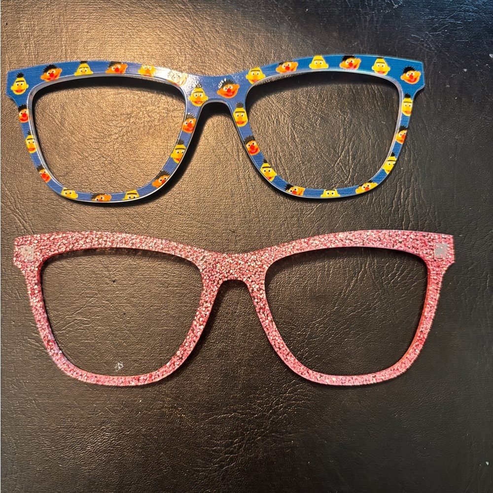 NEW Pair Eyewear Toppers for HARPER. Sesame Street & Pink Glitter. Each are $20
